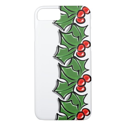Holly Leaves Holly berries Christmas wreath  iPhone 87 Case