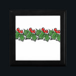 Holly Leaves, Holly berries, Christmas wreath  Jewelry Box<br><div class="desc">A festive and colorful holly sprig design to add some cheer to your winter season.</div>