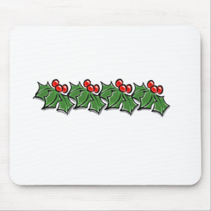 Holly Leaves, Holly berries, Christmas wreath Mouse Pad