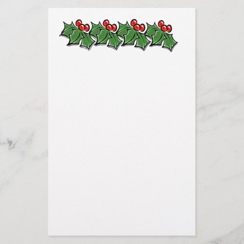 Holly Leaves Holly berries Christmas wreath  Stationery