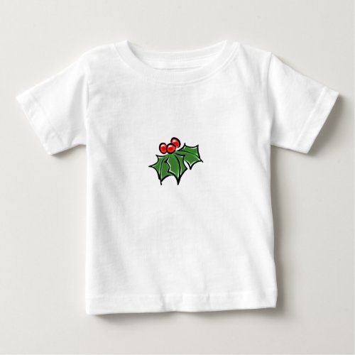 Holly Leaves Holly berries fun holiday botanical Baby T_Shirt