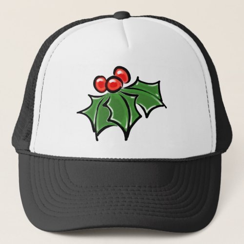 Holly Leaves Holly berries fun holiday botanical Trucker Hat