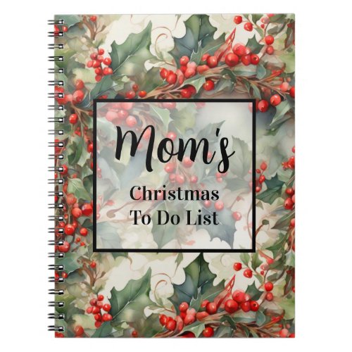 Holly Leaves Holly berries fun holiday  Notebook