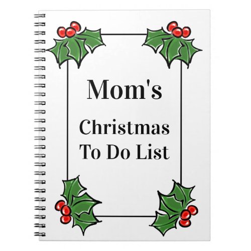 Holly Leaves Holly berries fun holiday  Notebook