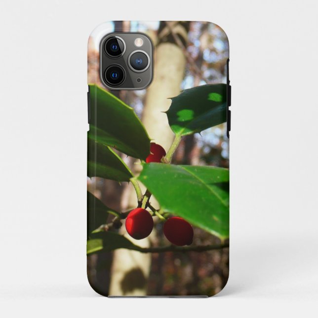 Holly Leaves I Holiday Botanical Case-Mate iPhone Case (Back)