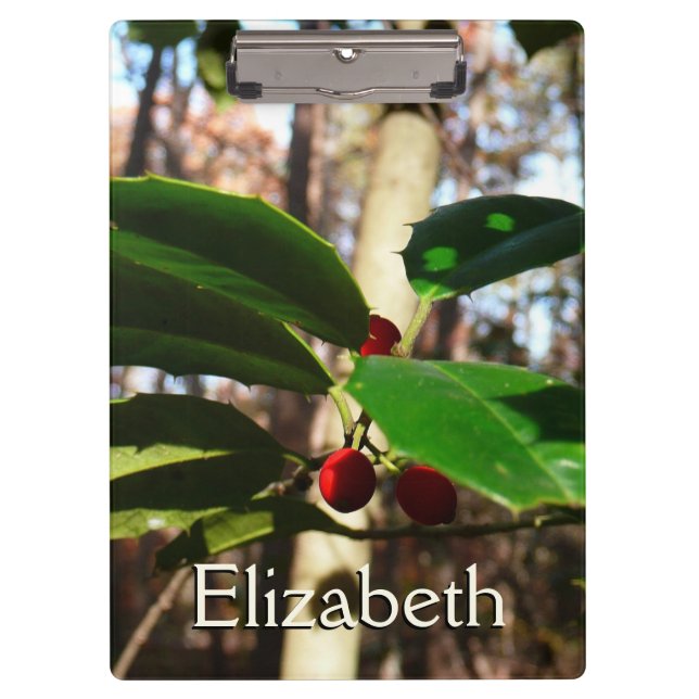 Holly Leaves I Holiday Botanical Clipboard (Front)