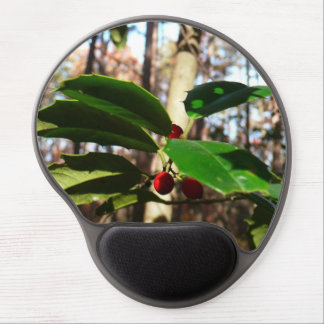 Holly Leaves I Holiday Botanical Gel Mouse Pad