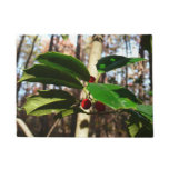 Holly Leaves I Holiday Christmas Nature Botanical Doormat