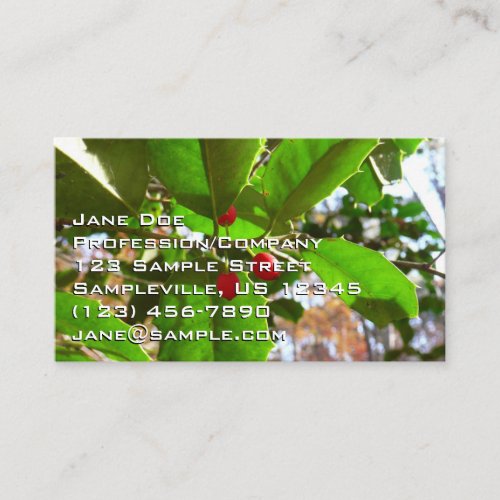 Holly Leaves II Holiday Nature Botanical Business Card