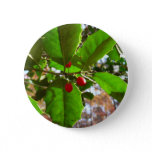 Holly Leaves II Holiday Nature Botanical Button