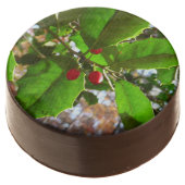Holly Leaves II Holiday Nature Botanical Chocolate Covered Oreo (Angled)
