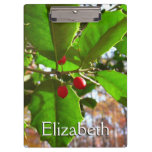 Holly Leaves II Holiday Nature Botanical Clipboard