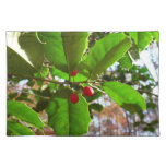 Holly Leaves II Holiday Nature Botanical Cloth Placemat