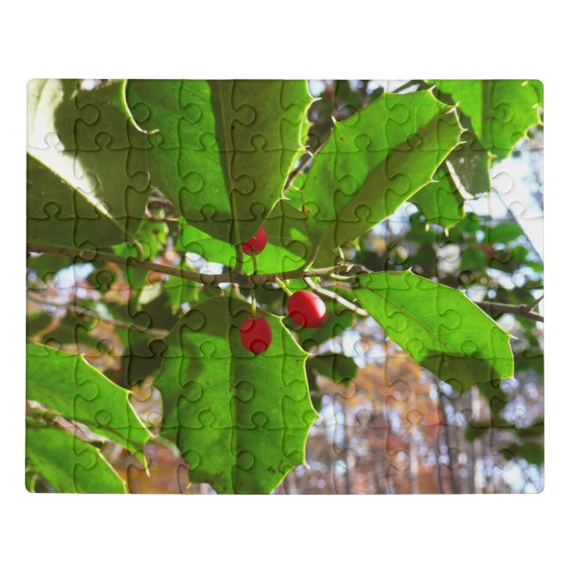 Holly Leaves II Holiday Nature Botanical Jigsaw Puzzle (Puzzle Horizontal)