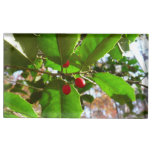 Holly Leaves II Holiday Nature Botanical Place Card Holder