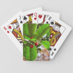 Holly Leaves II Holiday Nature Botanical Playing Cards
