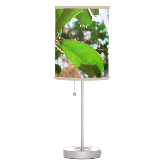 Holly Leaves II Holiday Nature Botanical Table Lamp (Right)