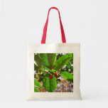 Holly Leaves II Holiday Nature Botanical Tote Bag