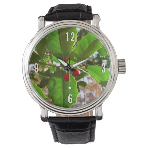 Holly Leaves II Holiday Nature Botanical Watch