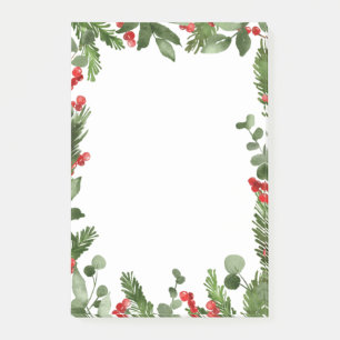 Holly Leaves Red Berry Holiday Christmas Post-it Notes