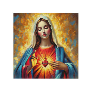 Holly Mary Maria Madonna Mariana Virgin Mary Wood Wall Art