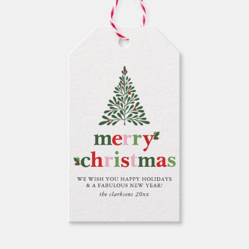 Holly Merry  Bright Christmas Gift Tags