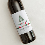 Holly Merry & Bright Christmas Wine Label<br><div class="desc">Bright and fun Christmas design to send out to family and friends!</div>
