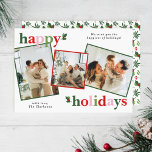 Holly Merry Christmas Bright Fun Family Holiday Card<br><div class="desc">Bright and fun Christmas card to send out to family and friends!</div>