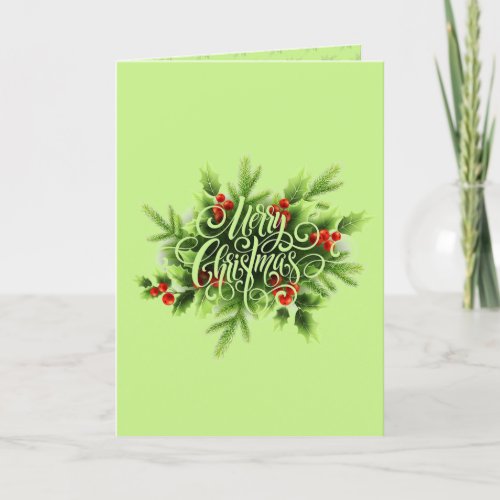 Holly Merry Christmas  Card