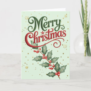 Holly Merry Christmas Card
