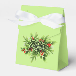 Holly Merry Christmas Favor Box
