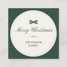 Holly "Merry Christmas From" Family Gift Sticker