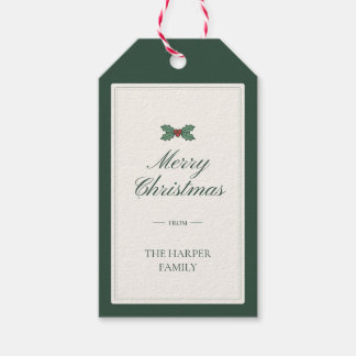 Holly "Merry Christmas From" Family Gift Tag