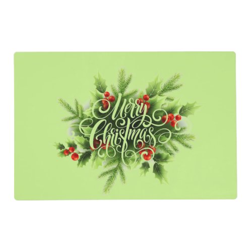 Holly Merry Christmas Placemat