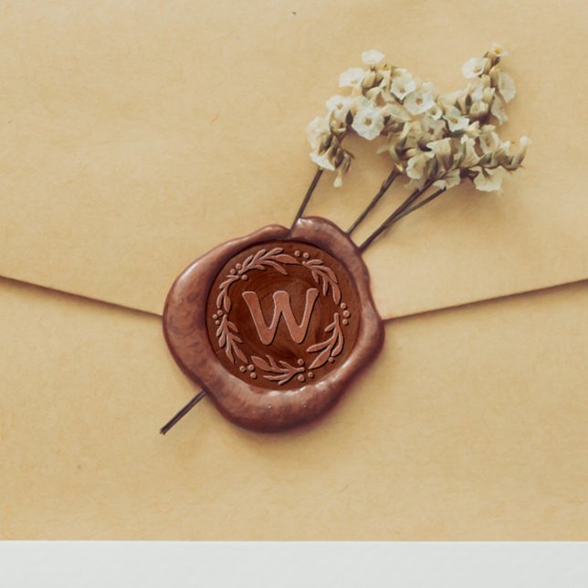 Holly & Mistletoe Wreath Family Monogram Christmas Wax Seal Sticker (Creator Uploaded)