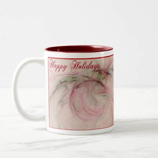 HOLLY 'N ORNAMENTS Two-Tone COFFEE MUG