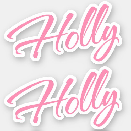 Holly Name in Pink x2 Sticker