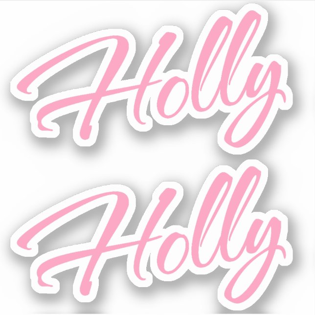 Holly Name in Pink x2 Sticker (Front)