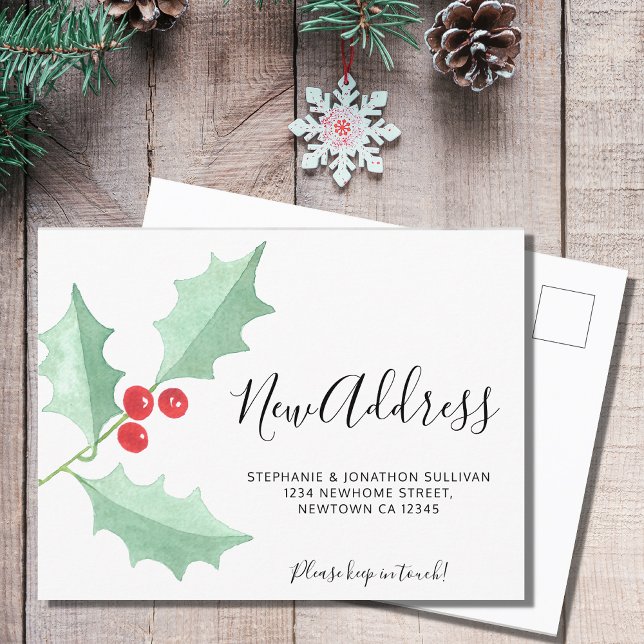  Holly New Address Moving Announcement Postcard (Creator Uploaded)