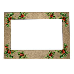Holly on Burlap Vintage Country Magnetic Frame