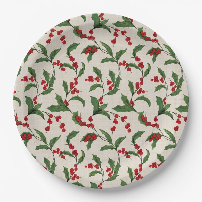 Holly Paper Plate (Front)