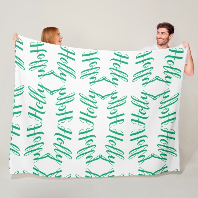 "Holly" Personalized Fleece Blanket (In Situ)