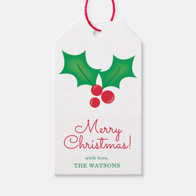 Holly Personalized Gift Tags (Front)