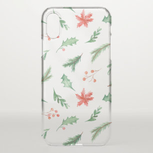 *~* Holly Poinsettias Christmas See Through iPhone X Case