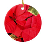 Holly Point Poinsettias Christmas Holiday Floral Ceramic Ornament