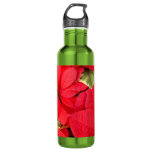 Holly Point Poinsettias Christmas Holiday Floral Stainless Steel Water Bottle