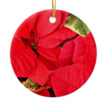 Holly Point Poinsettias Holiday Floral Ceramic Ornament