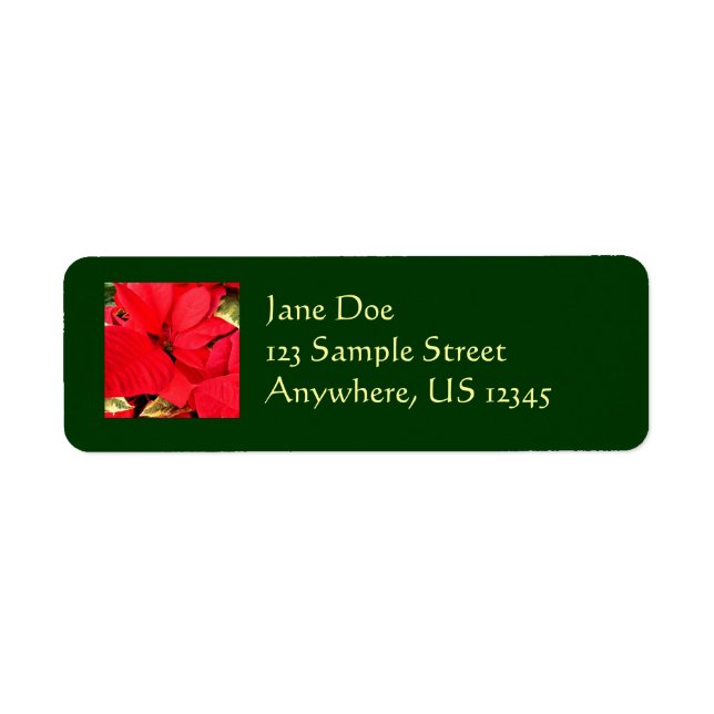 Holly Point Poinsettias Holiday Floral Label (Front)