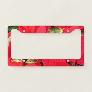 Holly Point Poinsettias Holiday Floral License Plate Frame