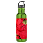 Holly Point Poinsettias Holiday Floral Stainless Steel Water Bottle